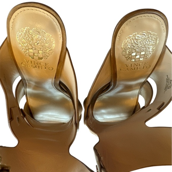 Vince Camuto Ekerd Tan Leather Ankle Strap Cone Heel Sandal Size 8 - Picture 5 of 10